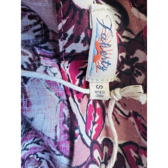 Faherty Women’s Pacifica Linen Blend Wrap Skirt Size Small Floral Rose Dessert - Picture 8 of 11